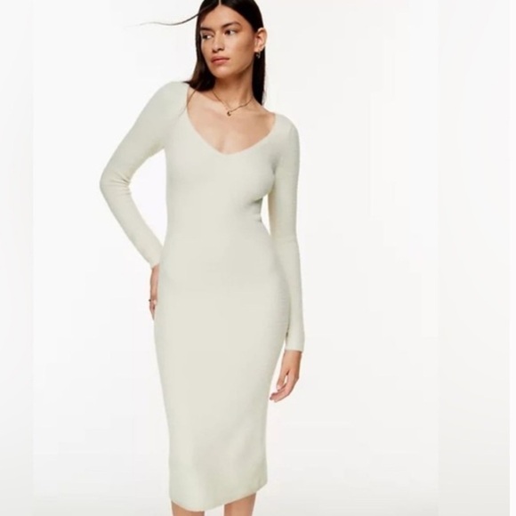 NWT Wilfred Free Hush  Knit V-Neck Dress S - Picture 1 of 9